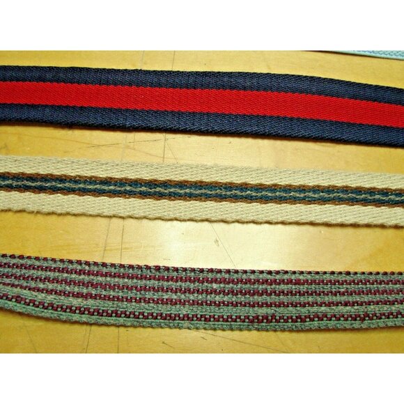Lot of 5 Woven Canvas and Leather Belts Sizes 32-34 Multicolor Golf Dress Work - Picture 5 of 11
